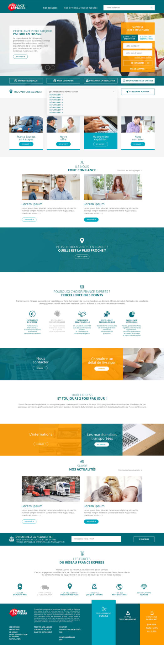 France express maquette home page responsive