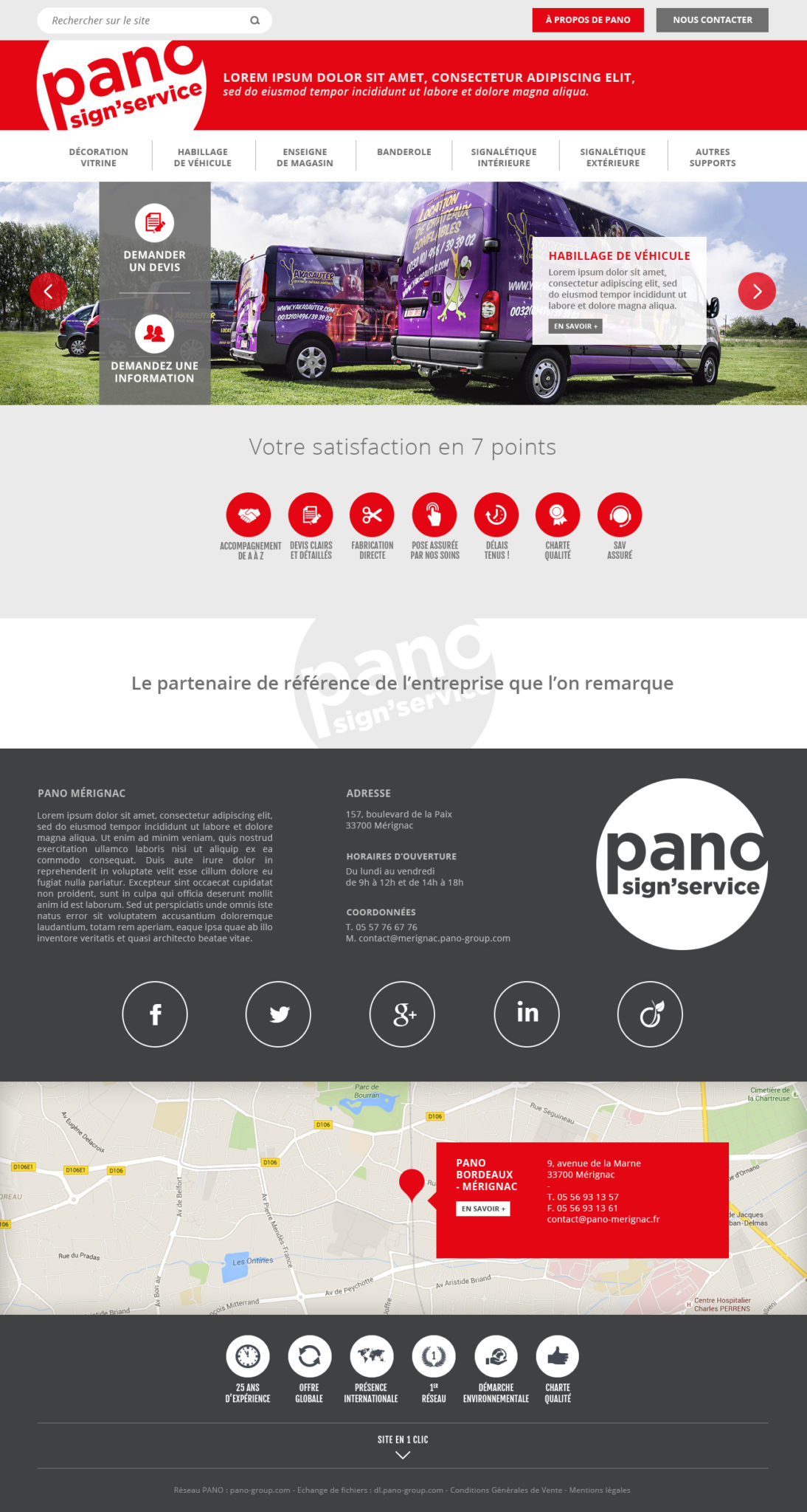 Pano maquette home page - création site internet responsive